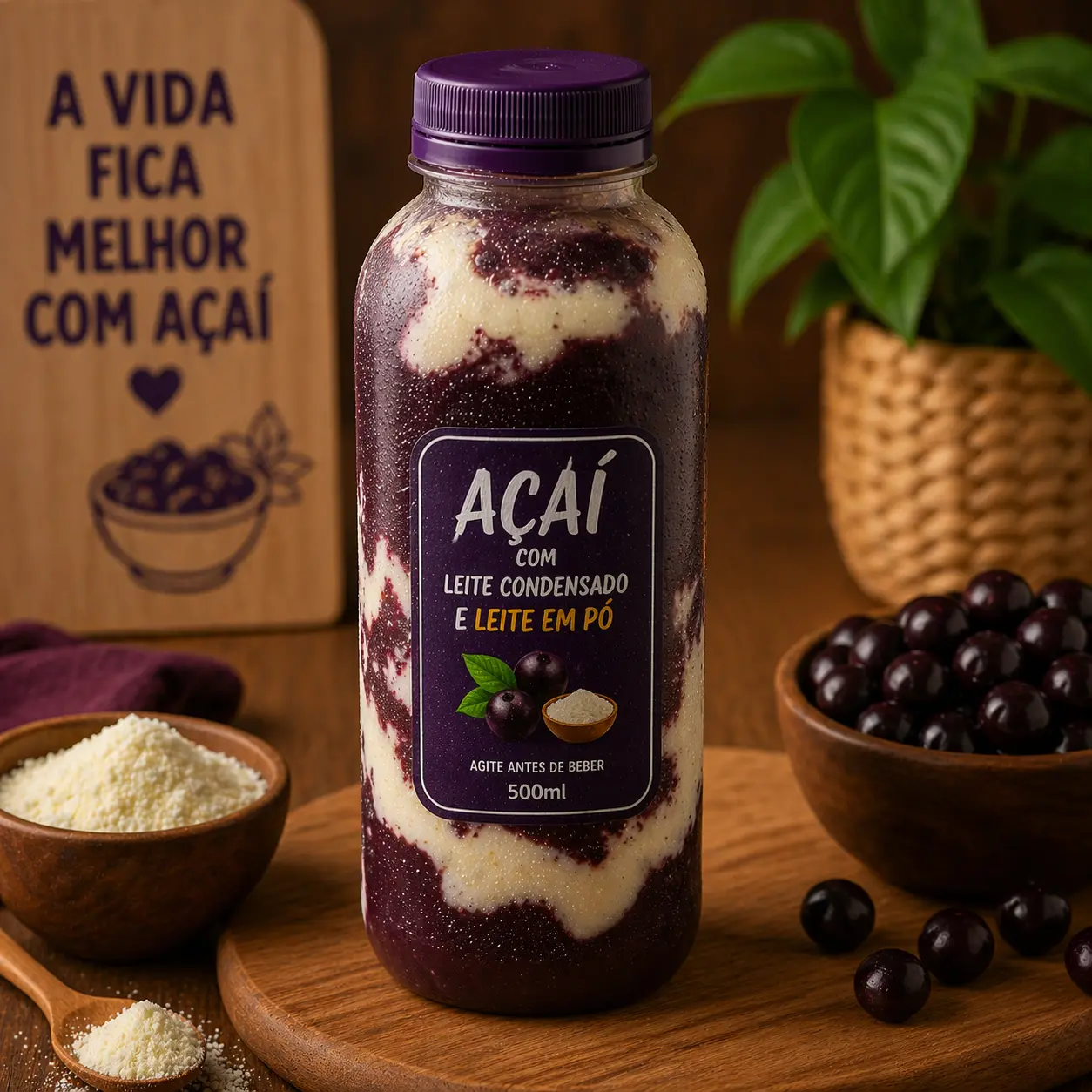 Açaí com Leite Condensado
