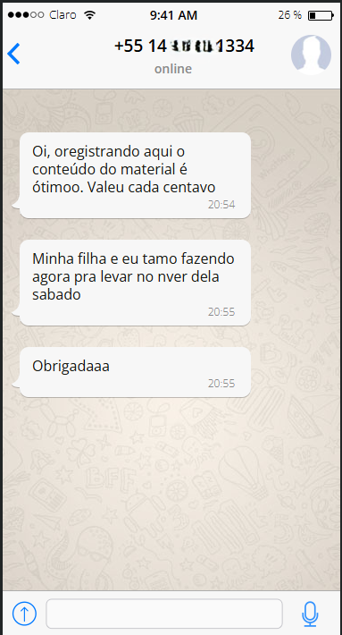 Prova social WhatsApp 1